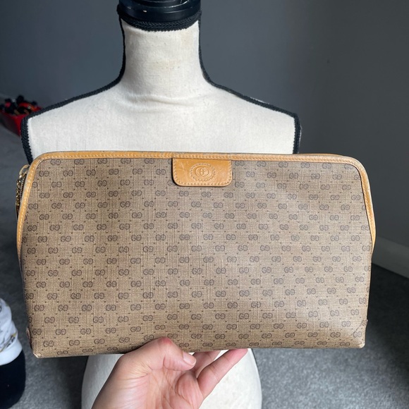 Authentic vintage micro GG clutch bag (wN91)